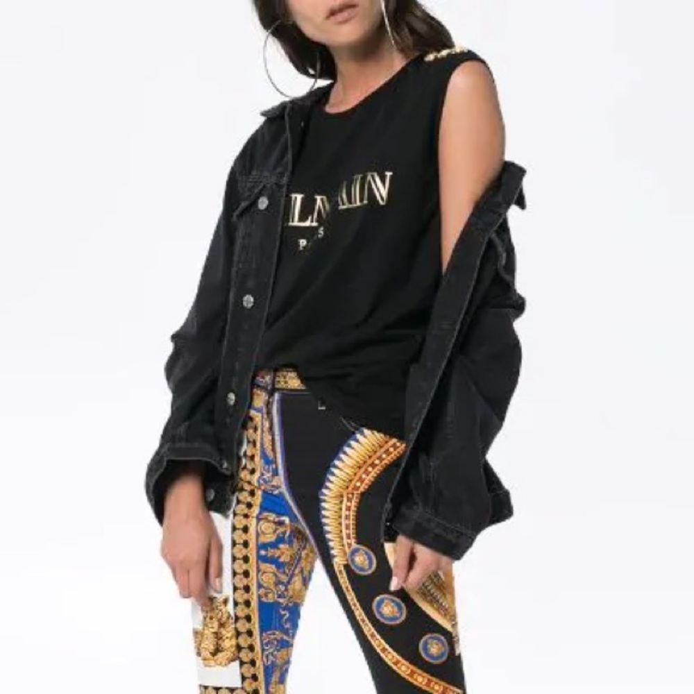 Sleeveless Logo Print T-Shirt - Balmain